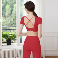 Sexy Yoga Suit Cross Sports Fitness Suit YH-CW053-004