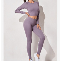 Bra Long-Sleeved Yoga Clothes Three-piece Set YH-CW052-004