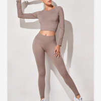 Bra Long-Sleeved Yoga Clothes Three-piece Set YH-CW052-004