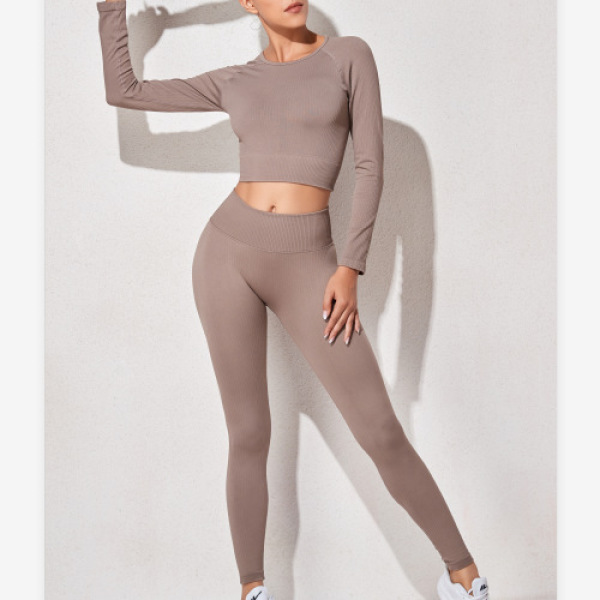 Bra Long-Sleeved Yoga Clothes Three-piece Set YH-CW052-004