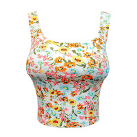 Small floral Yoga vest Fitness short top YH-CW050-041