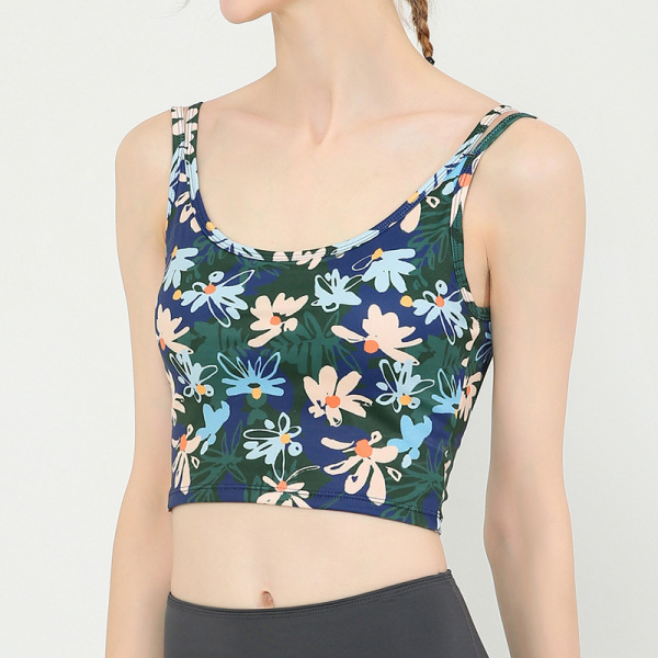 Beauty Back Printed Quick Dry Sports Fitness Vest YH-BL011