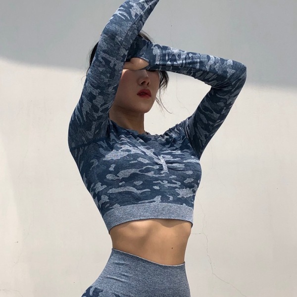 Camouflage tight Quick Dry Long sleeve female YH-CW043-014-1
