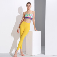 Printed Halter Vest Yoga Clothes two-piece YH-CW055-005