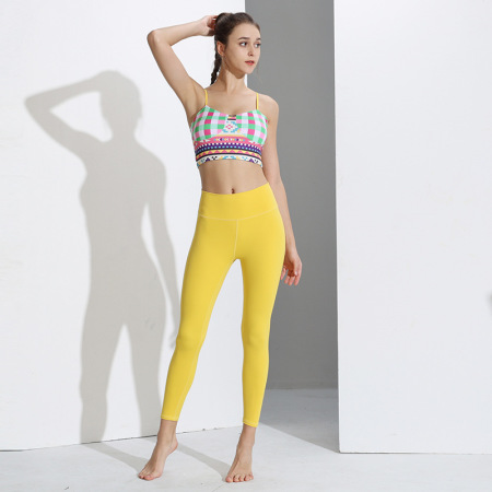 Printed Halter Vest Yoga Clothes two-piece YH-CW055-005