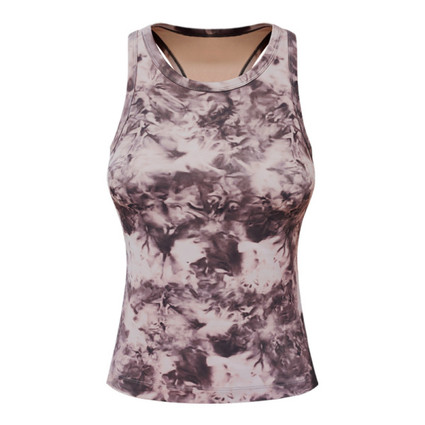 Spring Summer Tie Dye Yoga Vest with Chest Pad YH-CW050-044