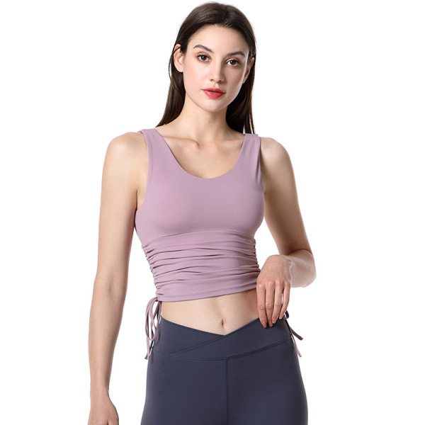 Yoga clothes top simple tight draw rope YH-CW050-015