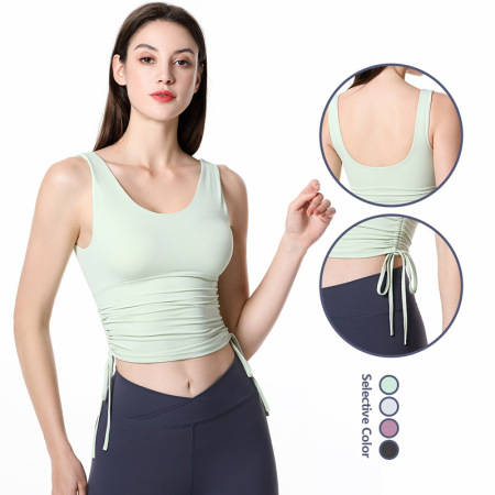 Yoga clothes top simple tight draw rope YH-CW050-015