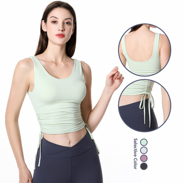 Yoga clothes top simple tight draw rope YH-CW050-015