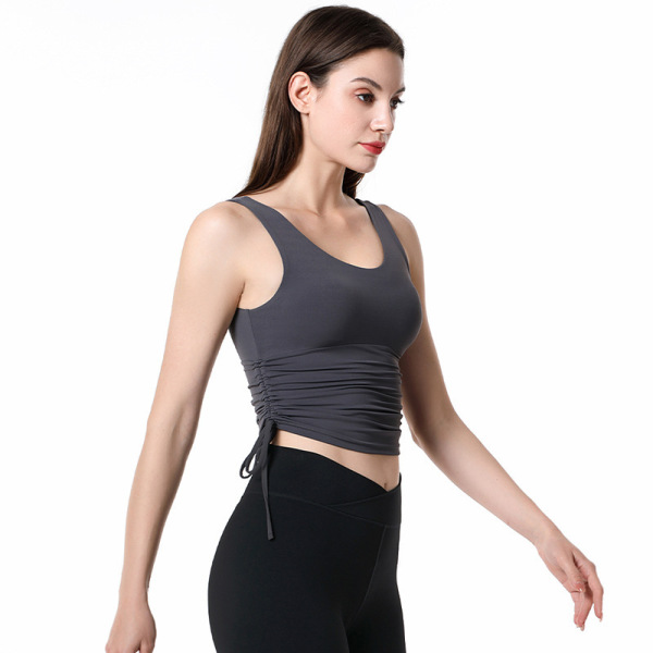 Yoga clothes top simple tight draw rope YH-CW050-015