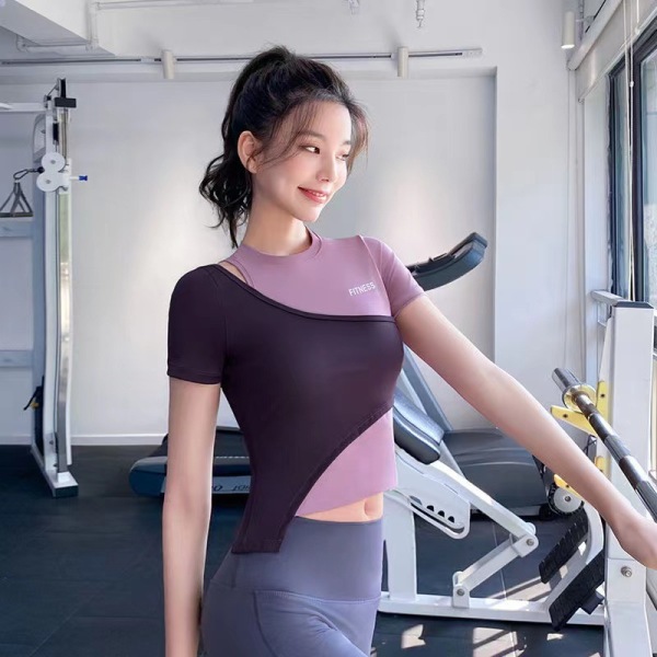 Elastic fake two-piece quick-drying short-sleeved YH-CW240-931