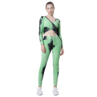 Tops Cross Tie Dye Yoga Pants Women's Set YH-CW240-929